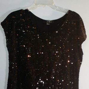 Forever 21 Black Sequin Mini Dress Sz Large
